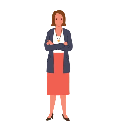 Female Teacher standing  Illustration
