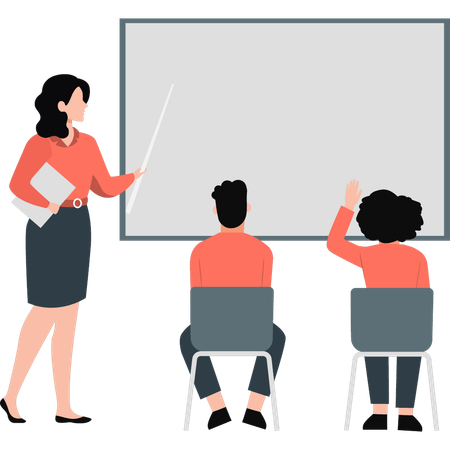 Female teacher taking her class  Illustration