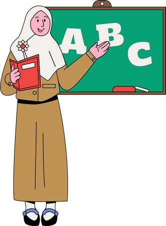Female Teacher teaching Illustration