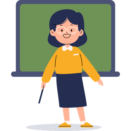 Female teacher teaching at class  Illustration