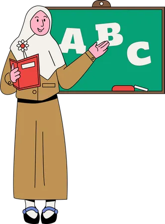 Female Teacher teaching  Illustration