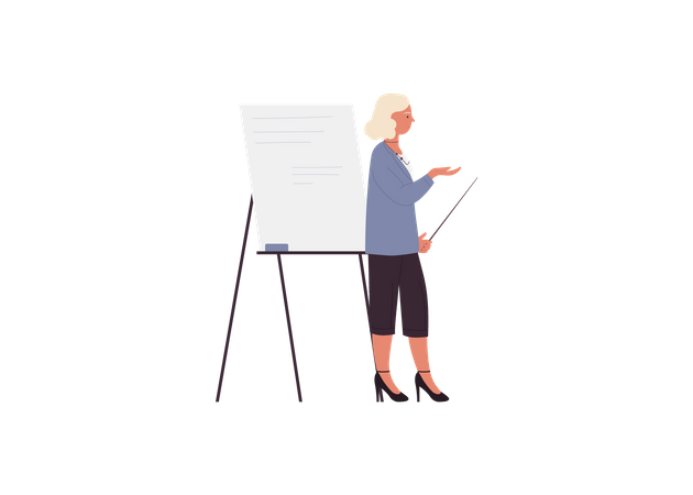 Female Teacher teaching  Illustration