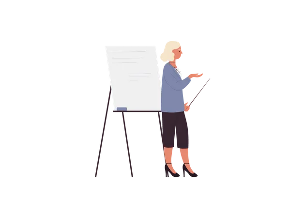 Female Teacher teaching  Illustration