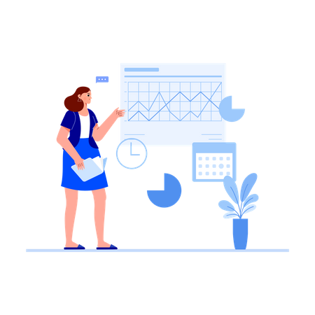 Female teacher teaching  イラスト