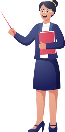 Female Teacher teaching  Illustration