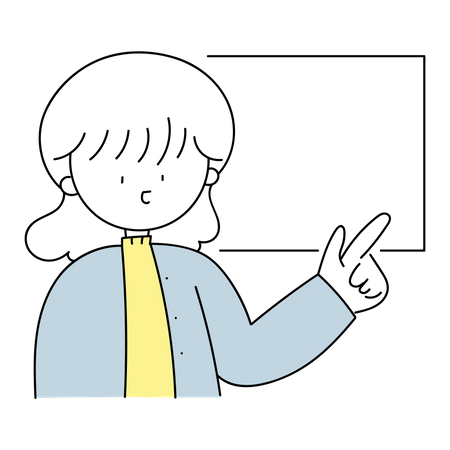 Female teacher teaching  Illustration