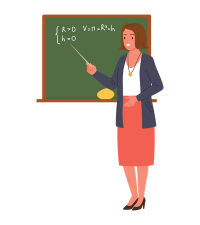 Female Teacher teaching math  Illustration