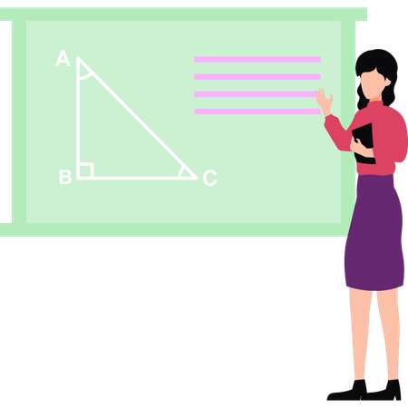 Female teacher teaching mathematics  Illustration