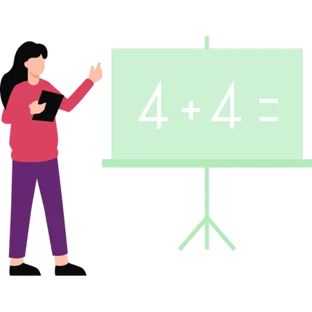 The Teacher Is Teaching Mathematics On The Board Illustration