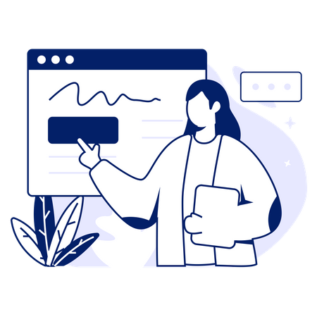 Female Teaching in class  Illustration