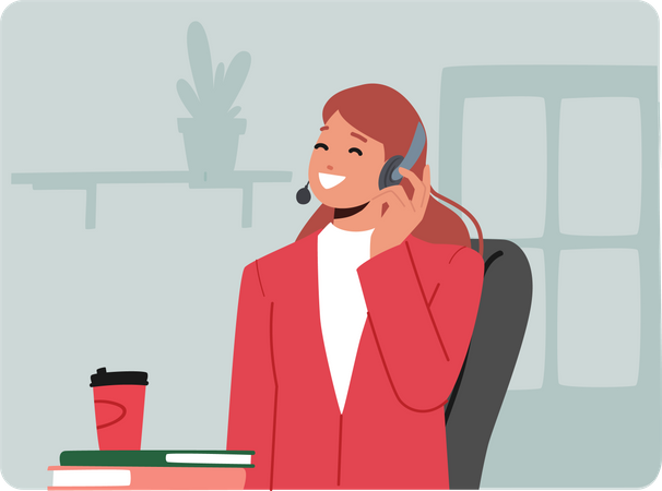 Female technical receptionist  Illustration