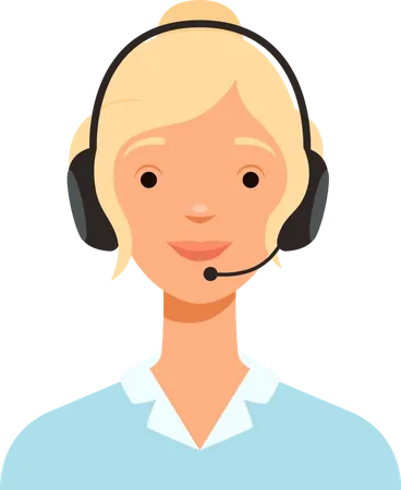 Female technical support executive  Illustration