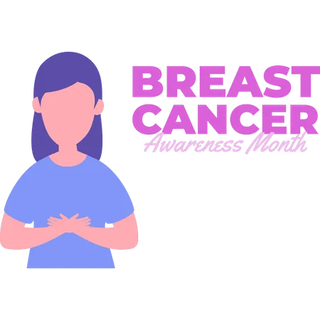 Female telling about breast cancer  Illustration