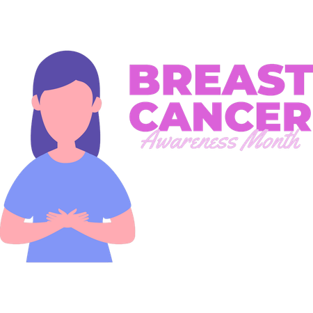 Female telling about breast cancer  Illustration