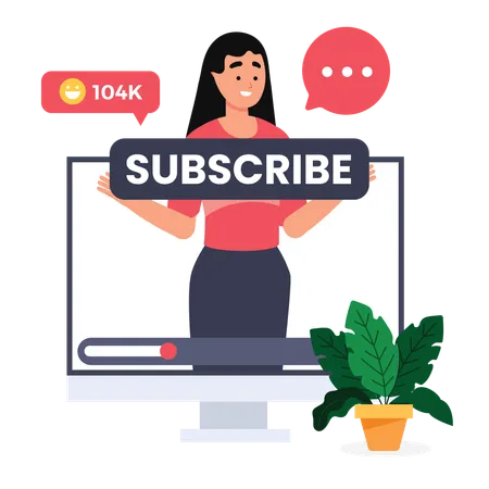 Female telling for subscribe  Illustration