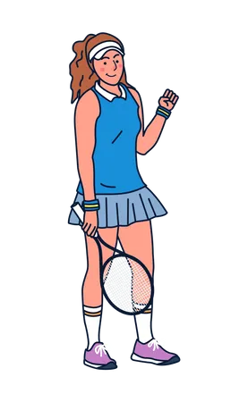 Female tennis player  Illustration