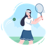 female tennis player illustration free download
