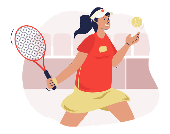 Female tennis player  Illustration