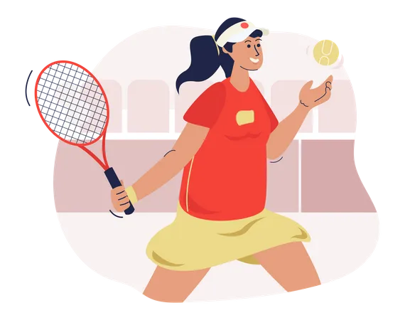 Female tennis player  Illustration