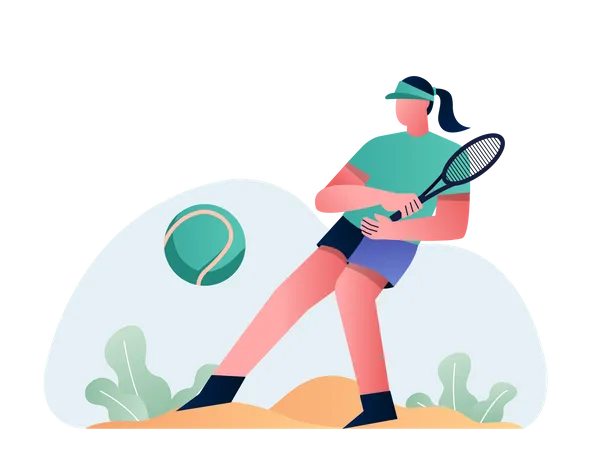 Female Tennis Player  Illustration