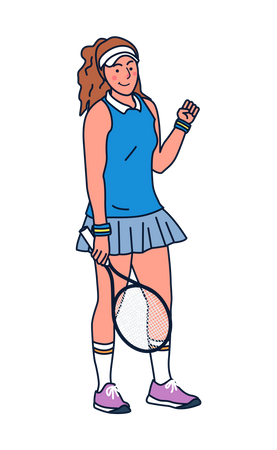 Female tennis player  Illustration