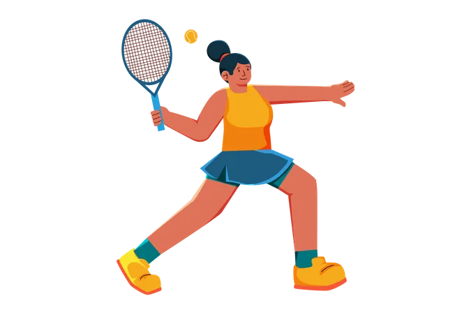 Female Tennis Player  Illustration