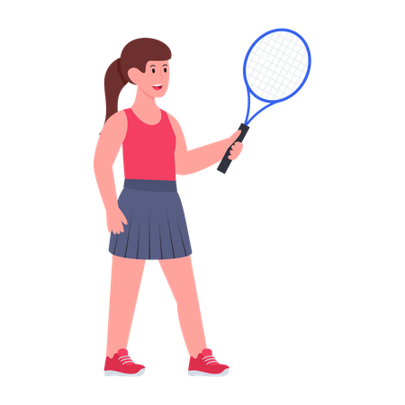 Female Tennis Player  Illustration