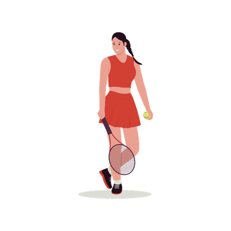 Female Tennis player  Illustration