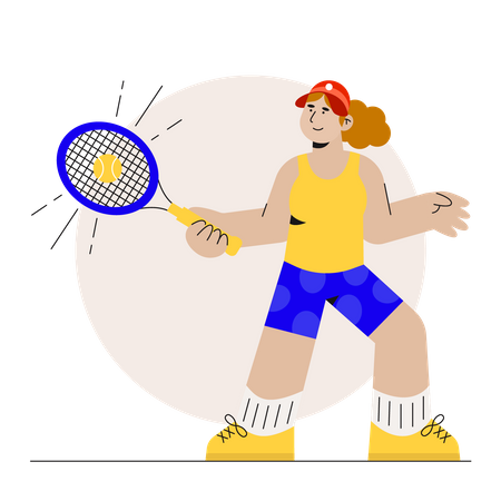 Female Tennis Player  Illustration