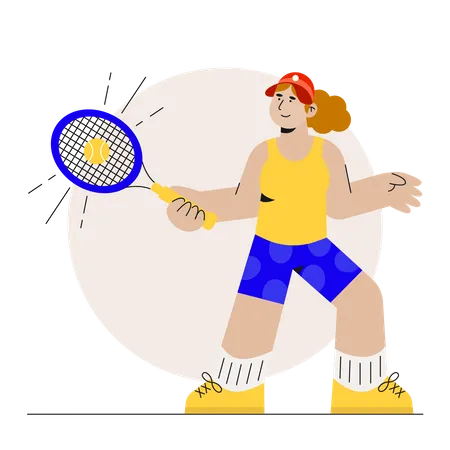 Female Tennis Player  Illustration