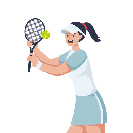 Female Tennis Player  Illustration