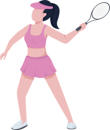 Female tennis player  Illustration