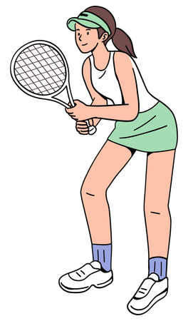 Female Tennis Players  Illustration