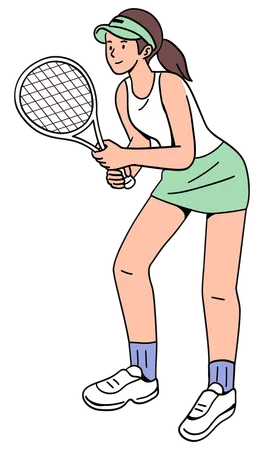 Female Tennis Players  イラスト
