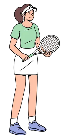 Female Tennis Players  Illustration