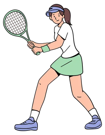 Female Tennis Players  Illustration