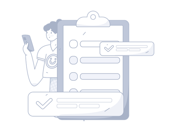 Female tick on checklist  Illustration