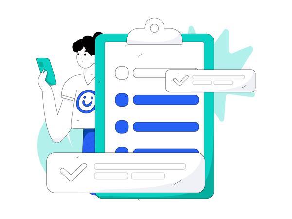Female tick on checklist  Illustration
