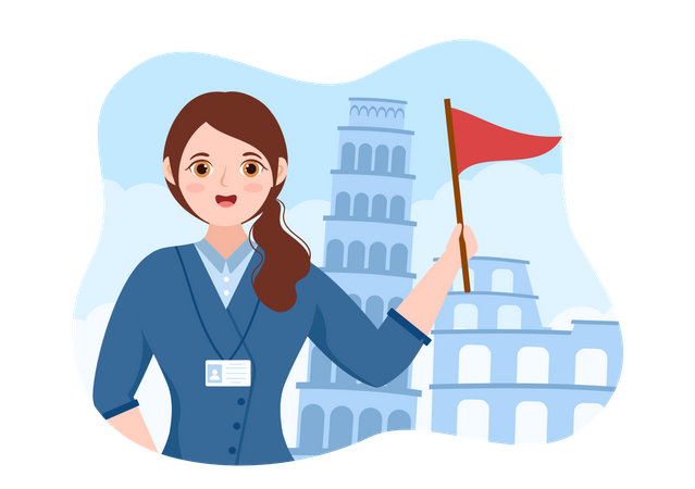 Female tour guide  Illustration