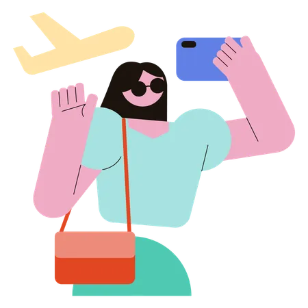 Female Tourist  Illustration