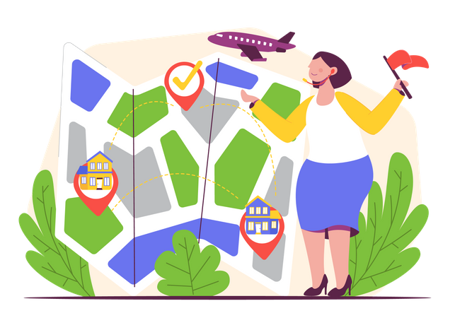 Female Tourist Guide  Illustration