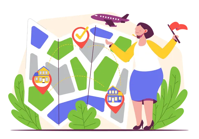 Female Tourist Guide  Illustration