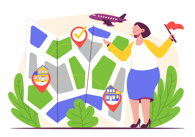 Female Tourist Guide  Illustration