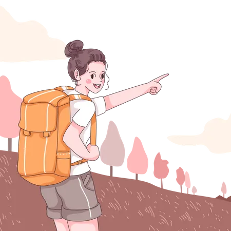 Female tourist  Illustration