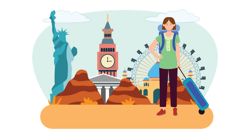 Female tourist  Illustration