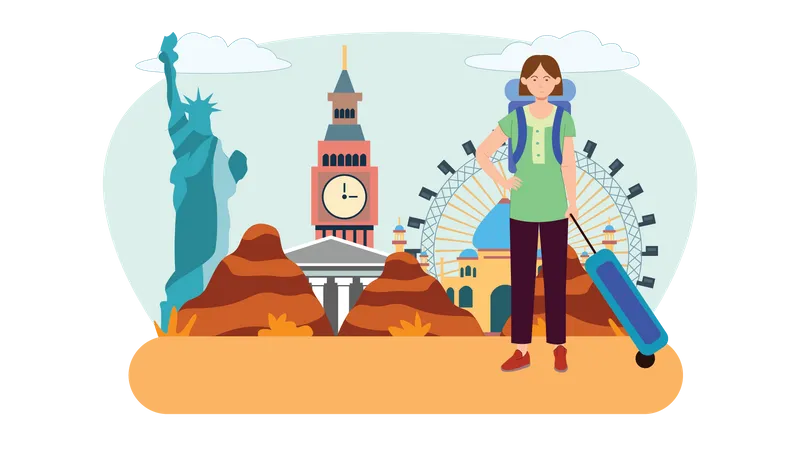 Female tourist  Illustration