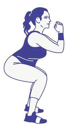 Female trainer doing workout  Illustration