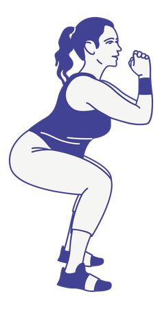 Female trainer doing workout  Illustration