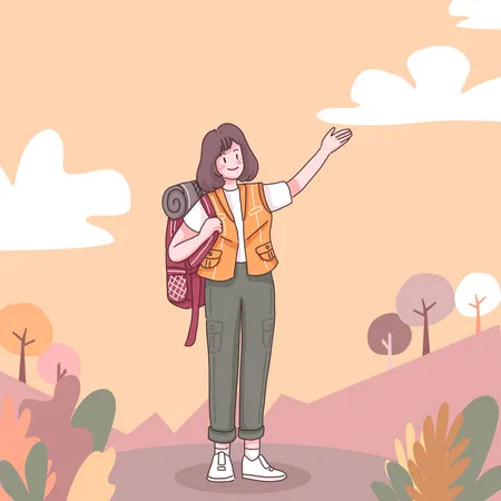Female traveler Illustration
