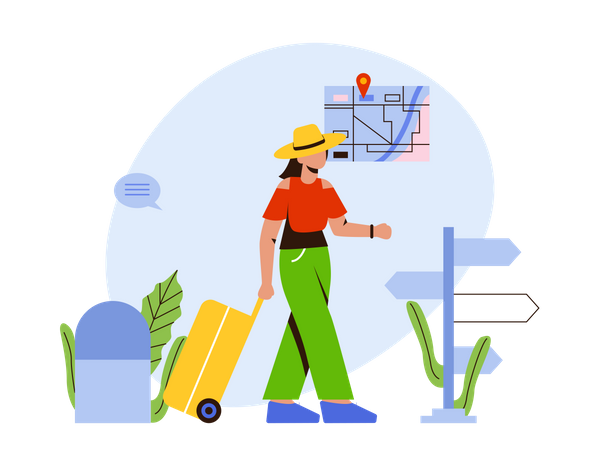 Female traveler  Illustration